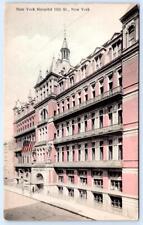 1910's NEW YORK CITY HOSPITAL 15th ST AMERICAN FLAG HAGEMEISTER CO POSTCARD picture