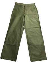 Vintage Military Pants Mens 34X31 Green Sateen OG 107 Vietnam 60s Baker New picture