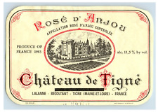 1970's-80's Rose S' Anjou Chateau De Tigne French Wine Label Original S50E picture