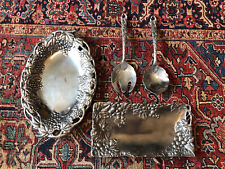 GUC LOT Of ARTHUR COURT ALUMINUM GRAPEVINE TRAY SALAD SPOON FORK PLATTER picture