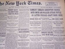 1930 OCT 22 NEW YORK TIMES - TAMMANY COMBATS CORRUPTION CHARGE - NT 4969 picture