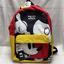 NWT Bioworld Disney Mickey Mouse Backpack 90 Years 17” Red Yellow Tech Sleeve picture