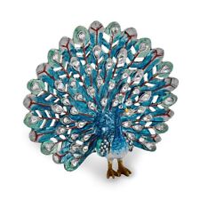 Bejeweled Blue Peacock Trinket Box picture