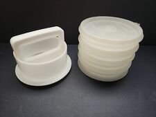 Vintage Tupperware Hamburger Patty Press 4 Keepers 1 Lid & Patty Maker Ring Lot picture