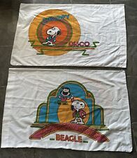 2 Disco Snoopy Pillowcase Peanuts Double Sided Standard Saturday Night Vtg 70s picture