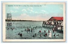 Bay View Park Pensacola FL Splashing the Cool Water Bathing Swimming Postcard picture