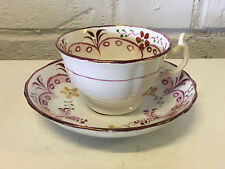 Antique 18th / 19th Century English Porcelain Cup & Saucer w/ Floral Decoration picture