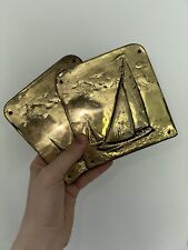 Vintage Brass Nautical Sailboat Bookends picture