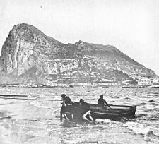 Rock of Gibraltar, Spain, c1910's Magic Lantern Glass Slide picture