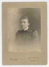 Antique c1880s ID'd Cabinet Card Woman Named Alice Livingston Trout Gap, PA picture