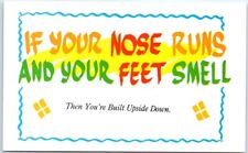 Postcard - If Your Nose Runs And Your Feet Smell Then You're Built Upside Down picture