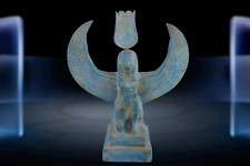 RARE ANCIENT EGYPTIAN ANTIQUE PHARAONIC MAAT ISIS Set Statue Lord Of Justic picture