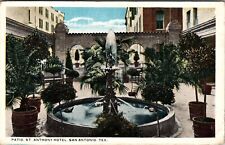 San Antonio, TX St. Anthony Hotel Patio Antique 1919 Postcard I568 picture