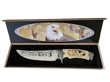 American Eagle Full Size Knife with Beautiful Carvings picture