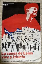 Large Lenin Anniversary Poster~Nicaragua Revolution Trade Union Council CSN~1982 picture