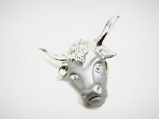 Vintage Collectible Pin: Steer Head Silver Tone Beautiful Western Theme picture