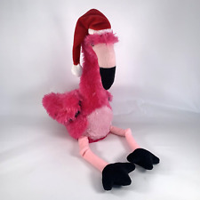 Dan Dee Singing Flamingo Macarena Christmas Animated Pink Santa Hat Plush WORKS picture