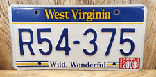 VINTAGE West Virginia RECREATIONAL License Plate WILD, WONDERFUL, BLUE & YELLOW picture