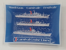 Vtg Carnival Cruise Lines 3 Ships Glass Tray Dish Mardi Gras Carnivale Festivale picture
