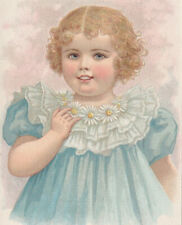 Victorian Trade Card Highland House Furnishing Co & Undertaker IL Cute Girl 5x3 picture