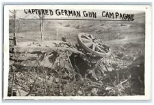 c1910's WWI Champagne France Captured German Gun RPPC Photo Antique Postcard picture