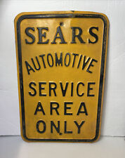 RARE VTG 1950’s SEARS Automotive Service Area Only Embossed Parking Street Sign picture