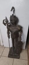 Vintage Medieval Metal/Tin Crafted Knight Statue 44in ( over 3 Ft Tall  ) picture