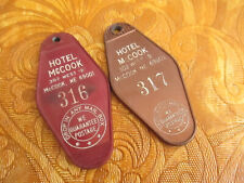 Lot 2 Vintage Hotel Key Togs for Keychain - McCook Nebraska advertising picture