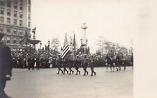 US Army Military in France WWI RPPC Photo Postcard Cavalry c1917 Parade Paris K7 picture