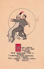 Vintage Doing The The Tango 1923 Postcard Man and Woman Dancing Flapper picture
