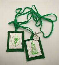 Green Scapular - Immaculate Heart of Our Lady Mary 1 3/4