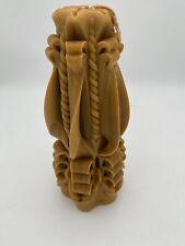 Hand Carved Paraffin Candle  12 Inch Xtra Large Excellent Condition Vintage picture