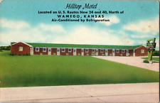 Postcard Hilltop Motel Wamego Kansas Linen Unposted picture