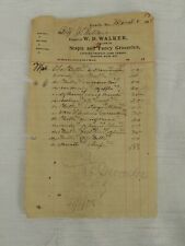 Starkville Mississippi W.D. Walker 1908 Receipt Groceries Country Produce Hair picture