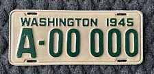 1945 Washington Passenger license plate Sample Original picture