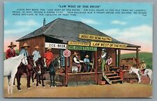 Law West of the Pecos Judge Roy Bean Postcard TX Langtry Linen Postcard 1942 picture