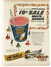 1956 Dairy Queen Ice Cream Store Strawberry Milk Shake sale Vintage Print Ad picture