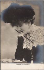 c1900s Actress SARAH BERNHARDT Photo RPPC Postcard in Costume, Playing Checkers picture