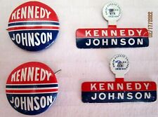VTG 1960 John F Kennedy Lyndon Johnson Presidential Campaign Pinback Buttons -A1 picture