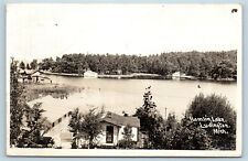 Postcard MI Ludington Hamlin Lake View c1940s Homes RPPC Real Photo U8 picture
