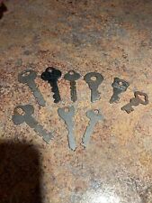 Vintage Lot of 9 Assorted Flat Skeleton Keys Antique See Photos picture