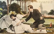 1909 Romantic Picture Postcard ~ When Lunch Was Over, I Asked Her ~ #-4819 picture