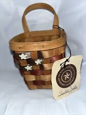 VTG Boyds Bears Patriotic Americana Yankee Doodle Mini Woven Basket W/Tag picture