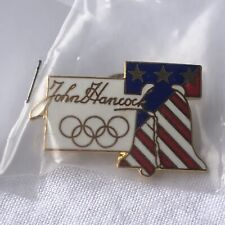 vintage patriotic enamel lapel pen John Hancock American flag bell picture