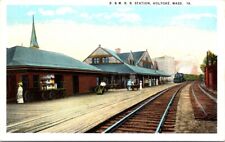 B. & M. Railroad Station, HOLYOKE, Massachusetts Postcard - Curt Teich picture