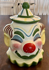 Vintage 1940s-50s Sierra Vista California Ceramic Clown Cookie Jar Pottery 12”H picture