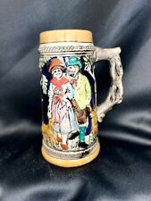 Vintage Napcoware German Style Beer Mug Stein Man Woman Dog Made In Japan picture