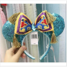 Disney Aladdin Jasmine Magic Carpet Bow Sequined Minnie Ears Headband NEW picture