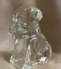 Vintage 1940's Federal Glass Candy Container Jar Mopey Dog Shaped 3 inches tall picture