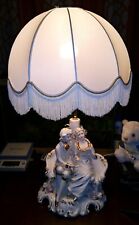 Vintage Italian Porcelain 28” Tall Table Lamp Italy Romantic Couple picture